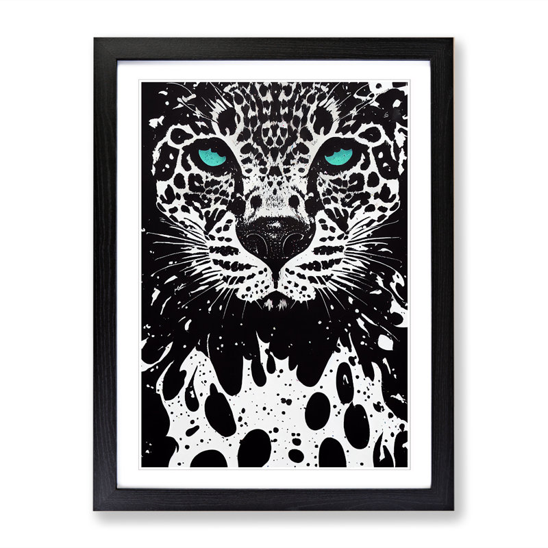 Leopard Splatter Vol.3 - Picture Frame Print, 64cm H x 46cm W x 2cm D, Black