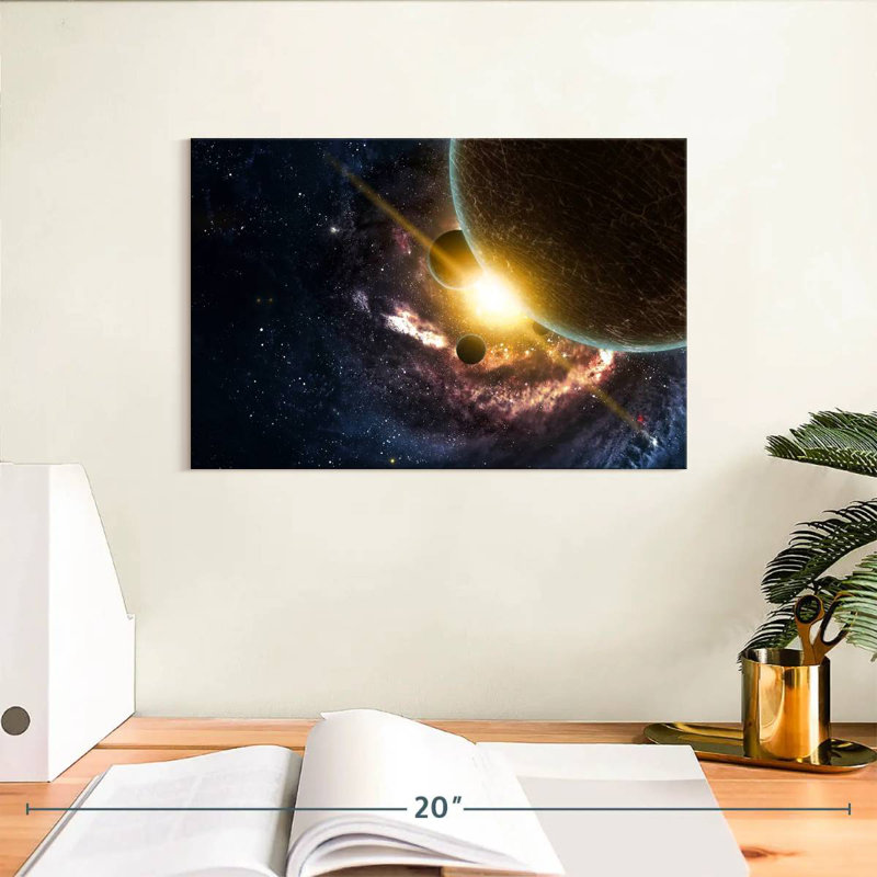 Nébuleuses et planètes de l'espace Oberle, H 8 po x l 12 po