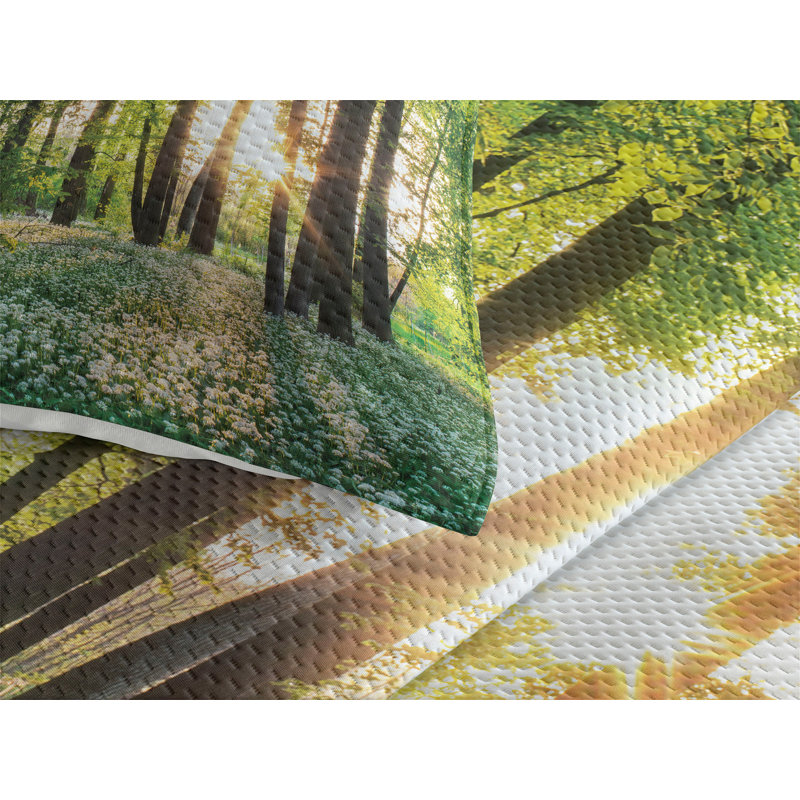 Forest Rustic Coverlet, King Bedspread + 2 Shams