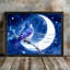 Art encadré noir, lune bleue, écriture mystique, impression inspirante aquarelle mystique-637975155