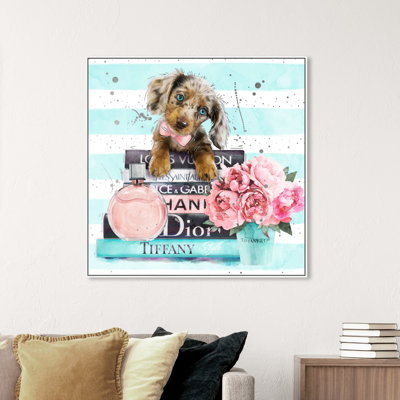 «Doxie Mint Blue», impression sur toile