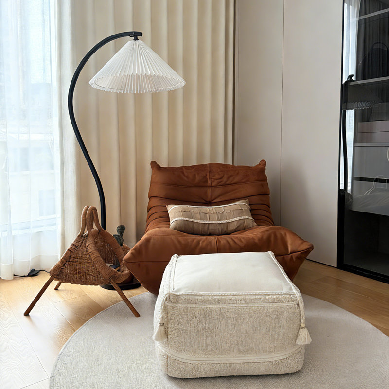 Lampe sur pied plissée French Fishing Light, Noir