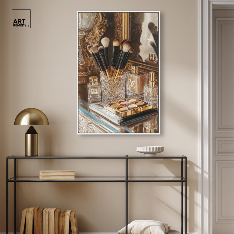 Reproduction d'art sur toile Oranate , H 55 po x l 37 po, Cadre flottant, Noir