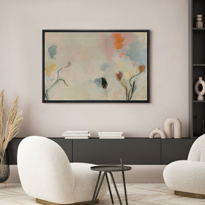 Soft Pastel Abstract Floral Stem Wall Decor for Living Room Bedroom Framed Canvas Master Bedroom Wall Art Work Print