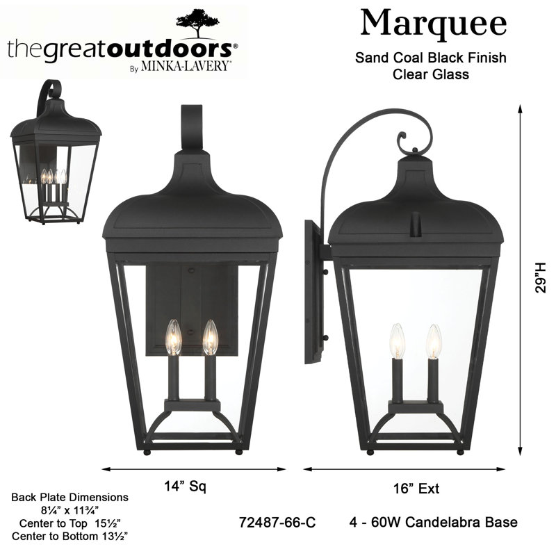 Minka Lavery Marquee - 4 Light Outdoor Wall Mount In Sand Coal Finish