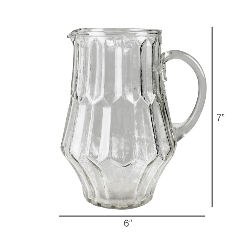 Faceted Pitcher, Glass  32 Oz Capacity