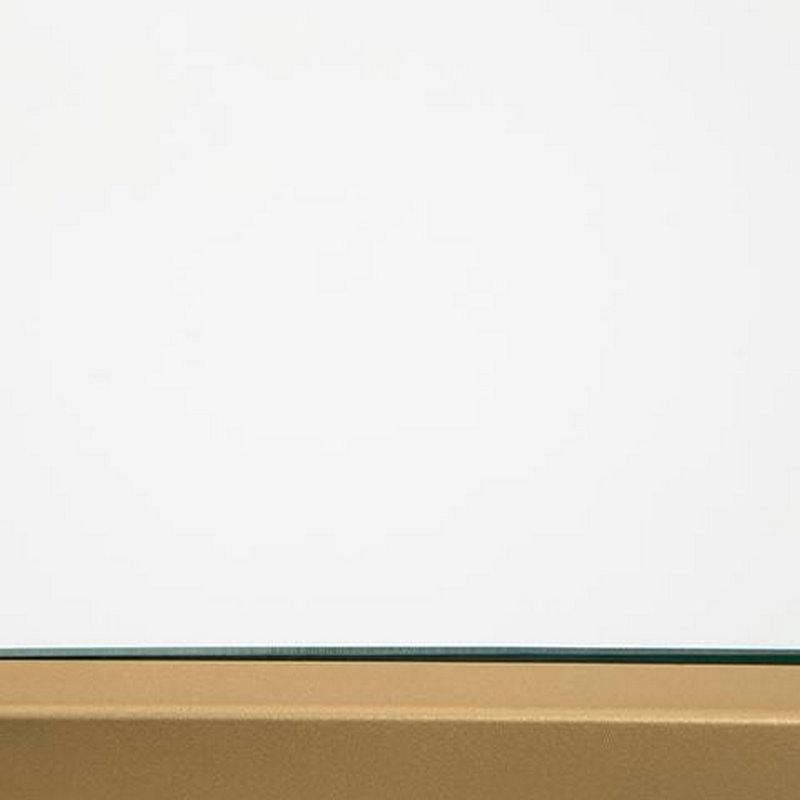Table d'appoint très grande avec plateau en verre et cadre en métal doré 18 po Trèsl