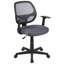  Chaise de bureau ergonomique pivotante à dossier moyen en maille - Accoudoirs-1624390542