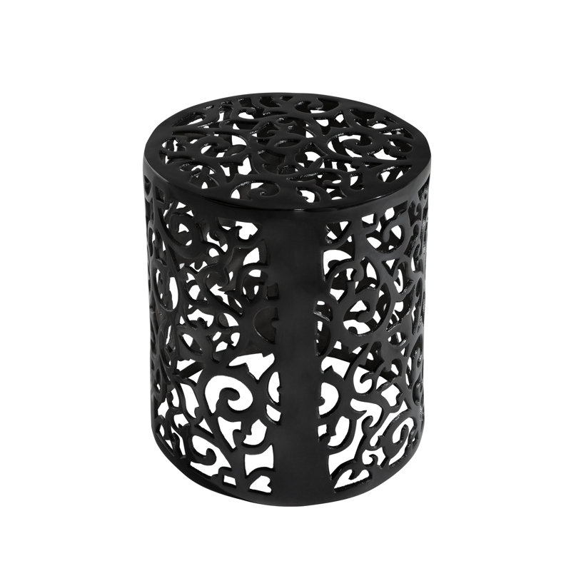 Hull Drum End Table, Black