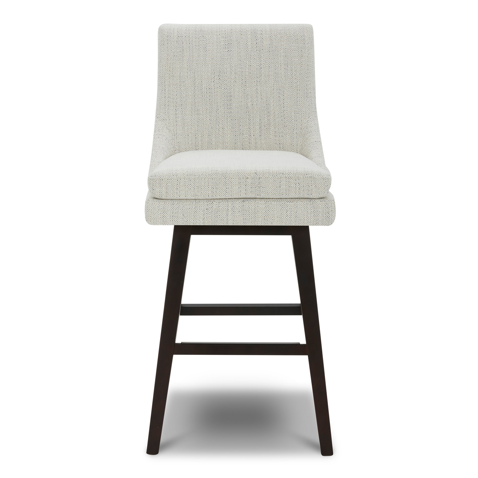 Zahara 26" Upholstered Swivel Counter Stool, Prestige Ivory Basketweave/Brown, Bar Stool (30” Seat Height)