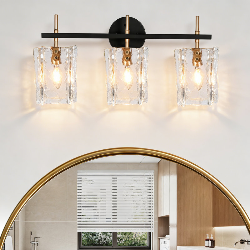 Éclairage de salle de bain 3 lumières à intensité variable pour salle de bain, Clair
