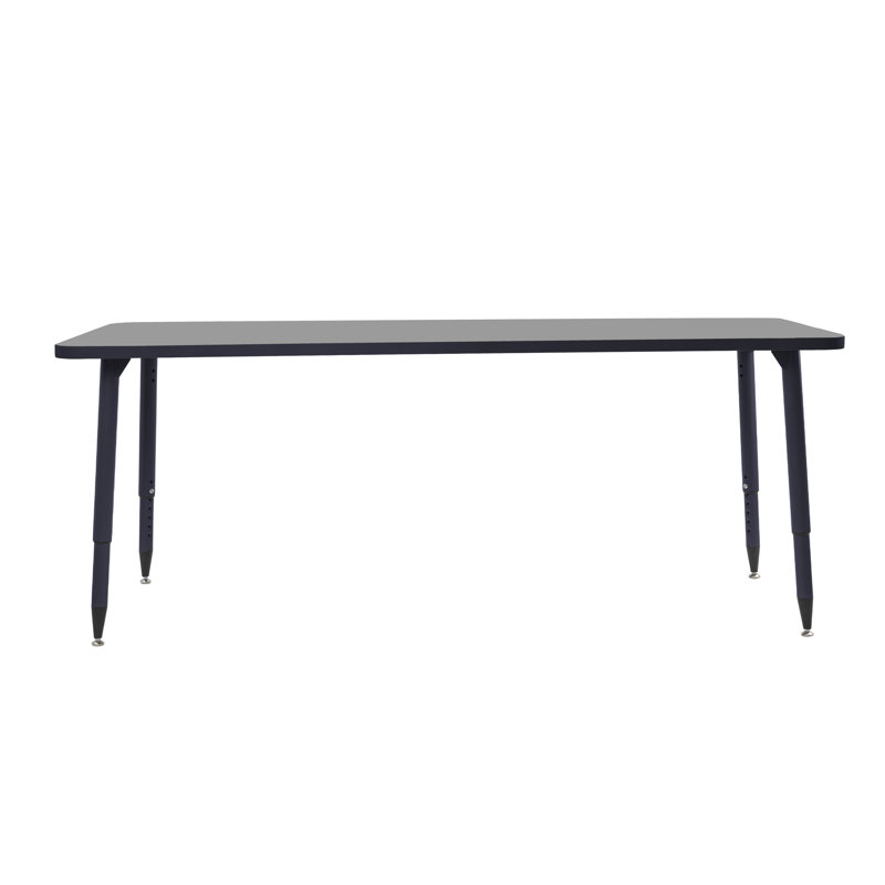 Table d'activité rectangulaire 24 x 48 avec pieds fuselés réglables Adapte, 30 po x 72 po, Bleu marine / mer du Nord