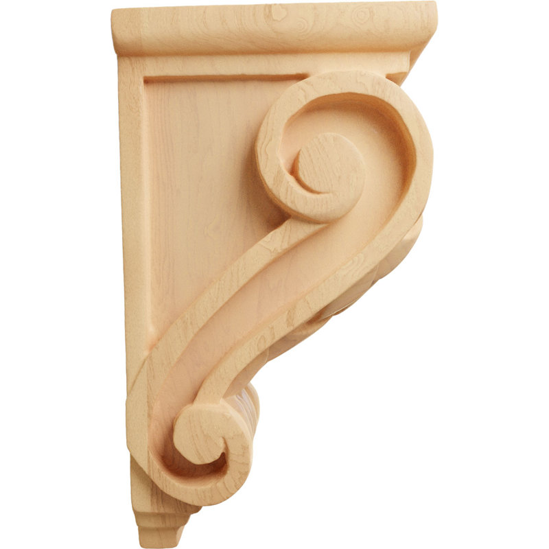 Support en bois / corbeau H 7 po x l 3,5 po x P 4 po, Chêne rouge, 3,5 po X P 4 po X P 7 po H
