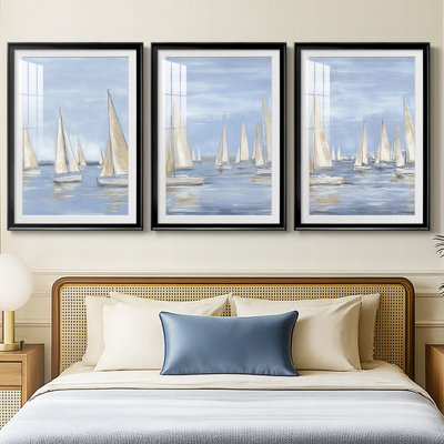NAUTICAL Series I  -Custom Framed  Premium Print W Matt - 3 Pieces