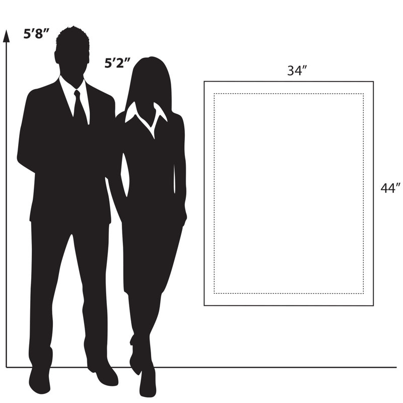 Acrylic Floating Wall Frame with Silver End Caps: 30 in. x 40 in., Graphic Frame Size: 34 in. x 44 in.