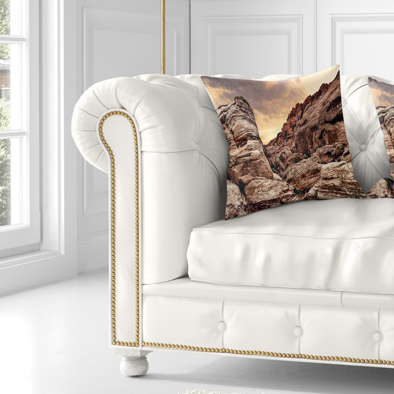 Housse et insert de coussin carré paysage, 16 po x 1 po, Coussin décoratif