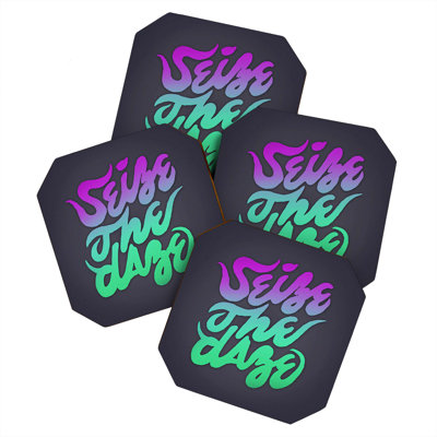 Wood 4 Piece Coaster Set