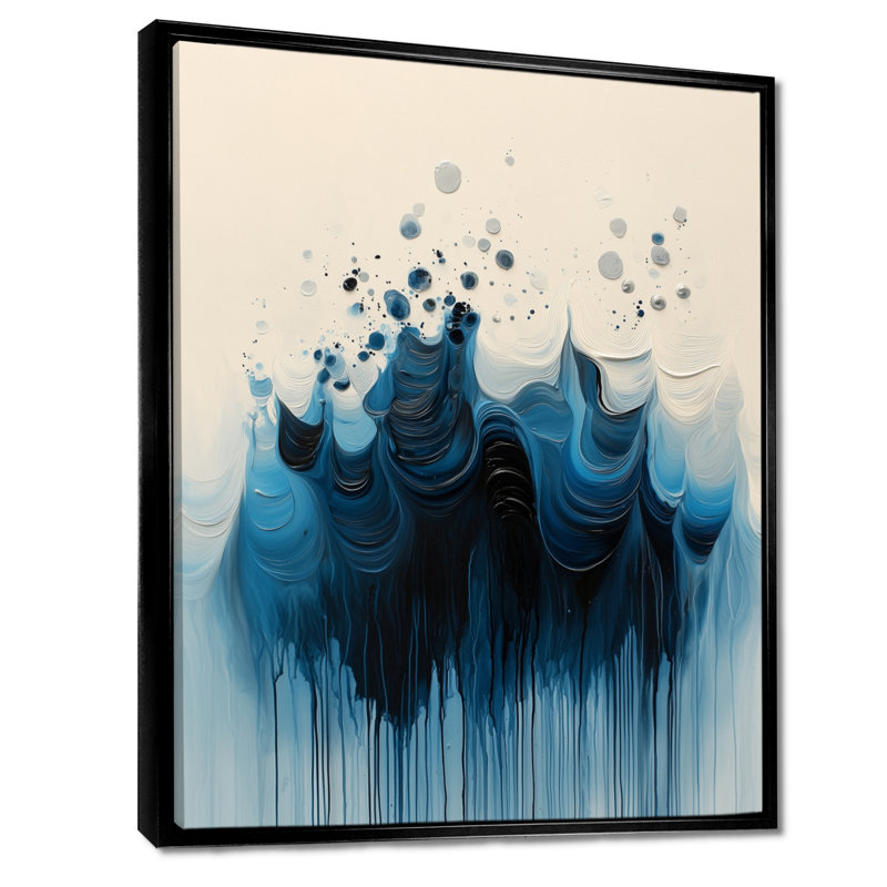 Rosedale Rhythmic Driauge Drip Paint Eruption I - Drip, reproduction d'art encadrée, Noir, Impression encadrée flottante