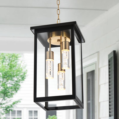 Luminaire suspendu d'extérieur à DEL 5CCT, ampoules intégrées à DEL incluses, lanterne suspendue d'extérieur à 3 lumières, luminaire suspendu extérieur pour abri de jardin