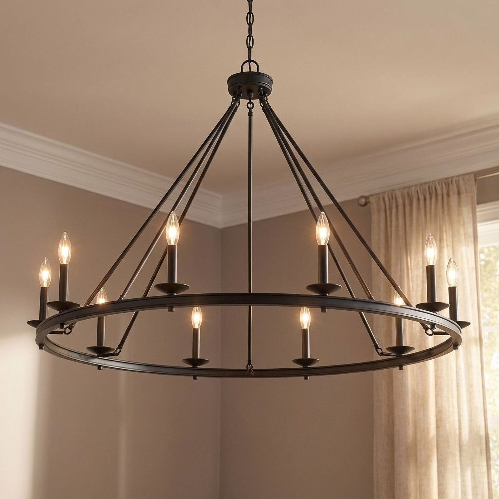 Poynor 10-Light Chandelier, Matte Black
