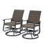 Fauteuil coulissant pivotant en osier brun avec base en acier pour terrasse-130465777
