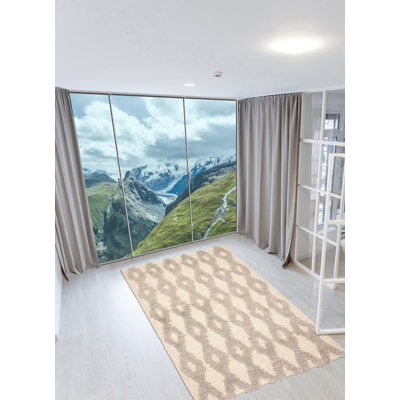 Tapis rectangulaire nouvel âge en laine 5 pi 2 po x 7 pi 9 po Demitrice