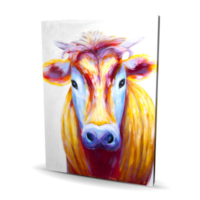 Vache colorée - toile de salon brune pour la décoration intérieure