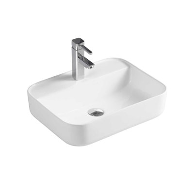 White Stone Zeon 500 mm L x 395 mm W Ceramic Rectangle Sink