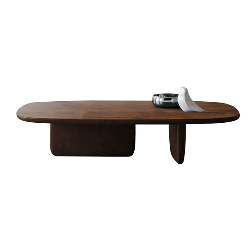 Nut-brown Solid Wood Rectangular Coffee Table, 15.75" H x 39.37" L x 19.69" W