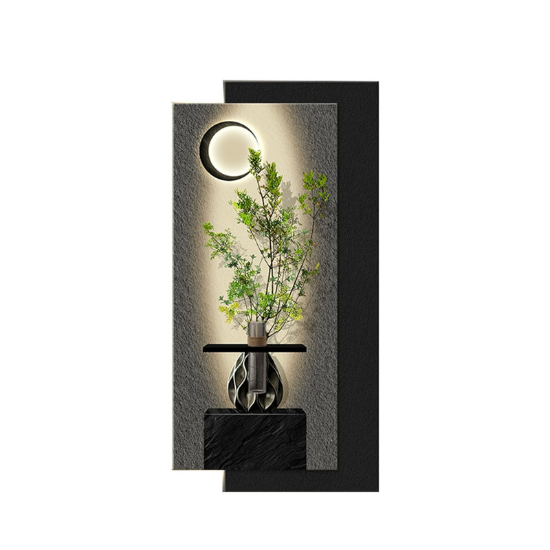 White, Black Rectangular Sandstone Wall art, 39.37" H x 19.69" W