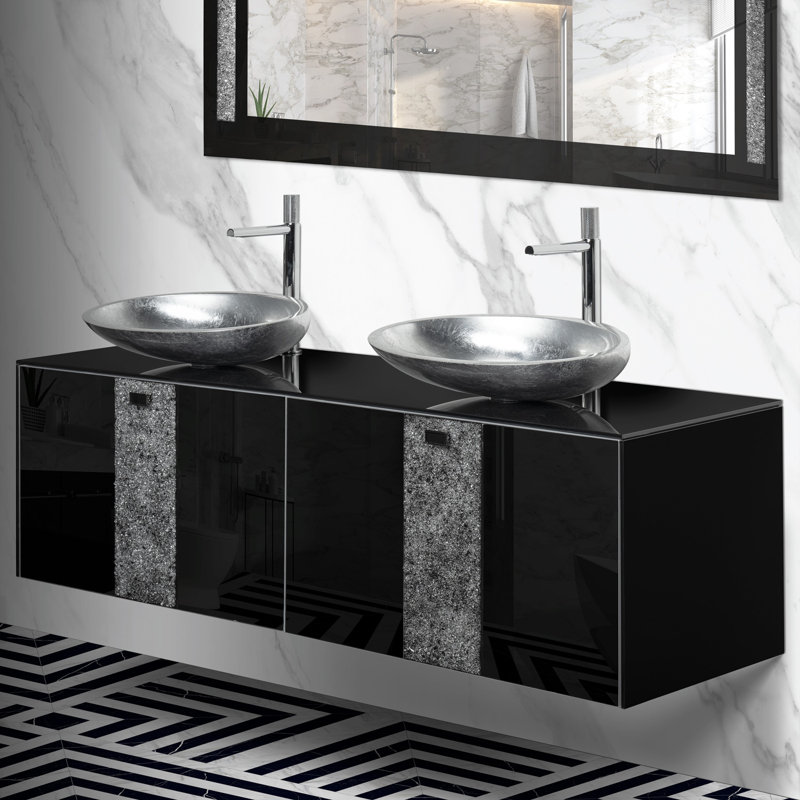 Lucent 63'' W Double Vanity, Black
