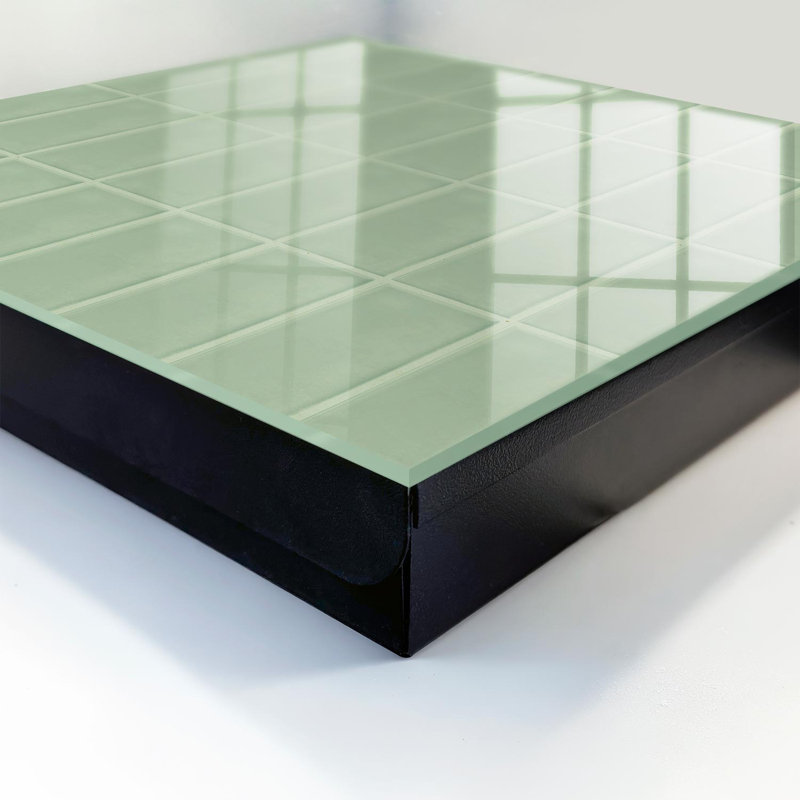 Key cabinet, Opens to the left, 30x30x5, Black, Rectangular green tiles in a symmetrical arrangement, 