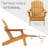 Oversized Solid Wood Adirondack Chair with Retractable Ottoman, Folding Design & Wide Armrests for Outdoor Patio and Backyard-1849783039