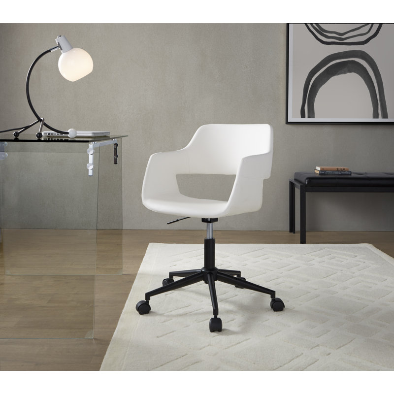 Chaise de bureau Shai, Noir, Blanc