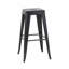 Ensemble de 2 tabourets de comptoir en métal noir mat, tabourets de bar sans dossier de 30 pouces pour la salle à manger-130174409