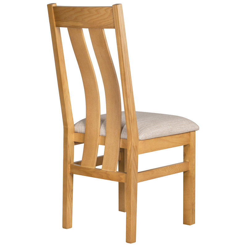 Dover 50cm H Upholstered Slat Back Side Chair in Beige