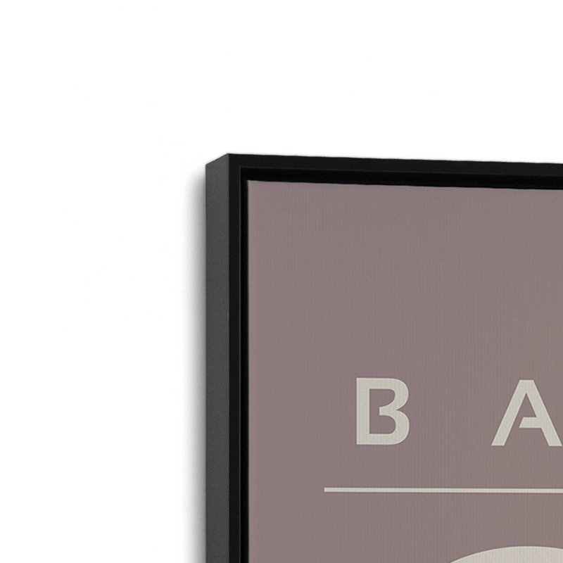 Affiche rétro Bauhaus II , H 12 po x l 8 po, Toile chaude avec cadre flottant taupe, Noir satiné
