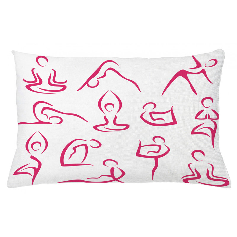 Housse de coussin lombaire intérieur/extérieur yoga, 16 po x 26 po