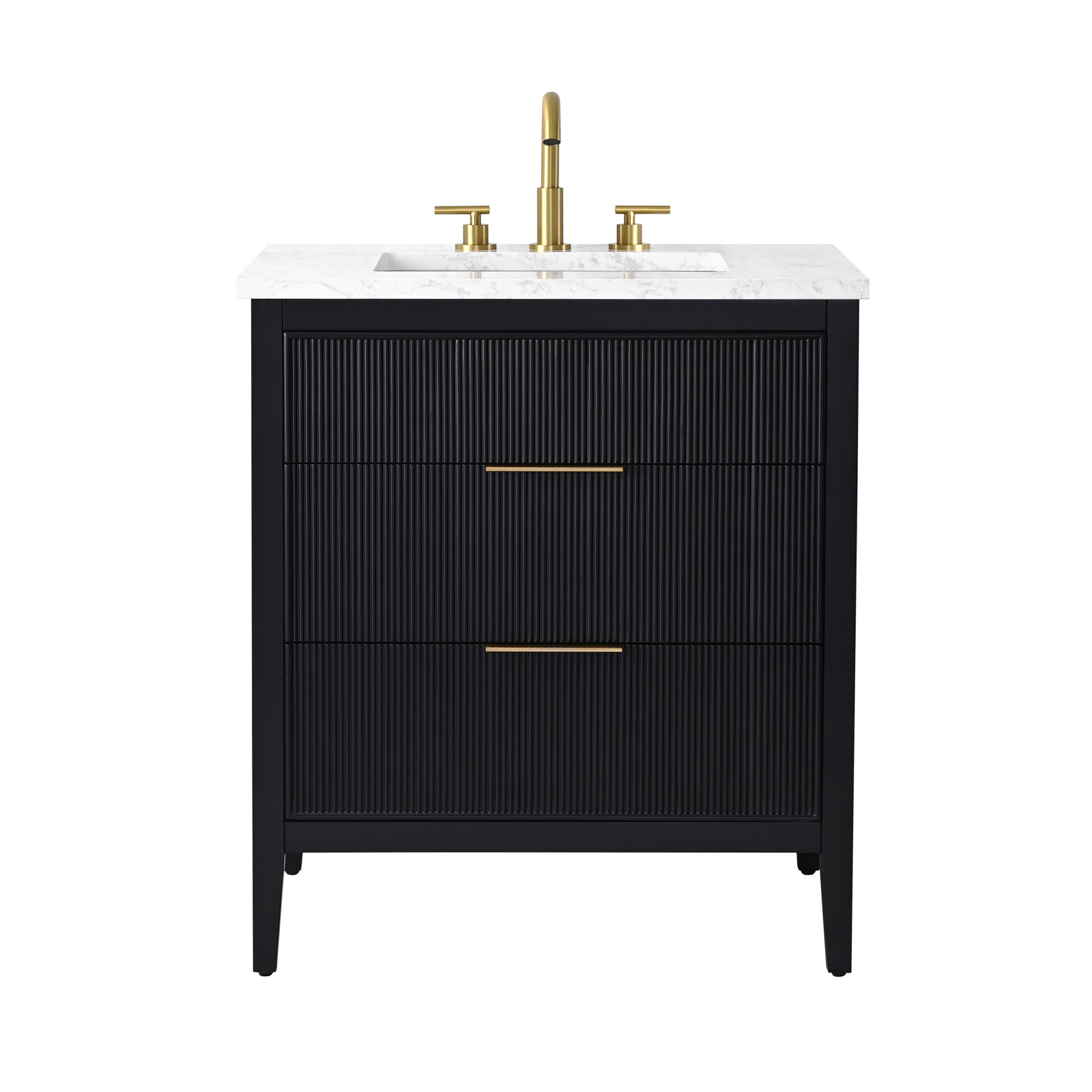 Bilroy 30" Oak Single Bathroom Vanity, Black