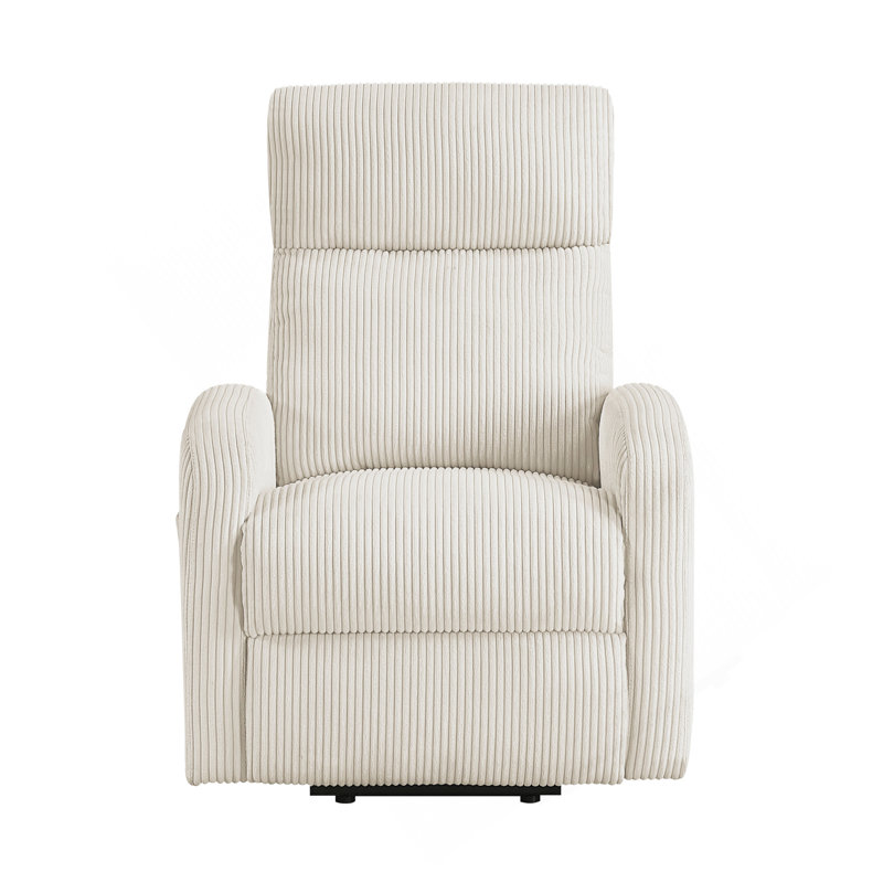 Contemporary Power Lift Chair Recliner 1Pc Beige Plush Corduroy Upholstery Comfort Side Pocket Plywood Living Room Furniture