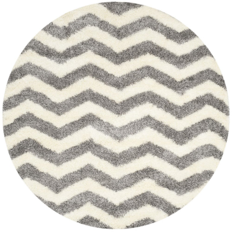 Sgm-Amhold Shag Performance Chevron Rug, Round 4'