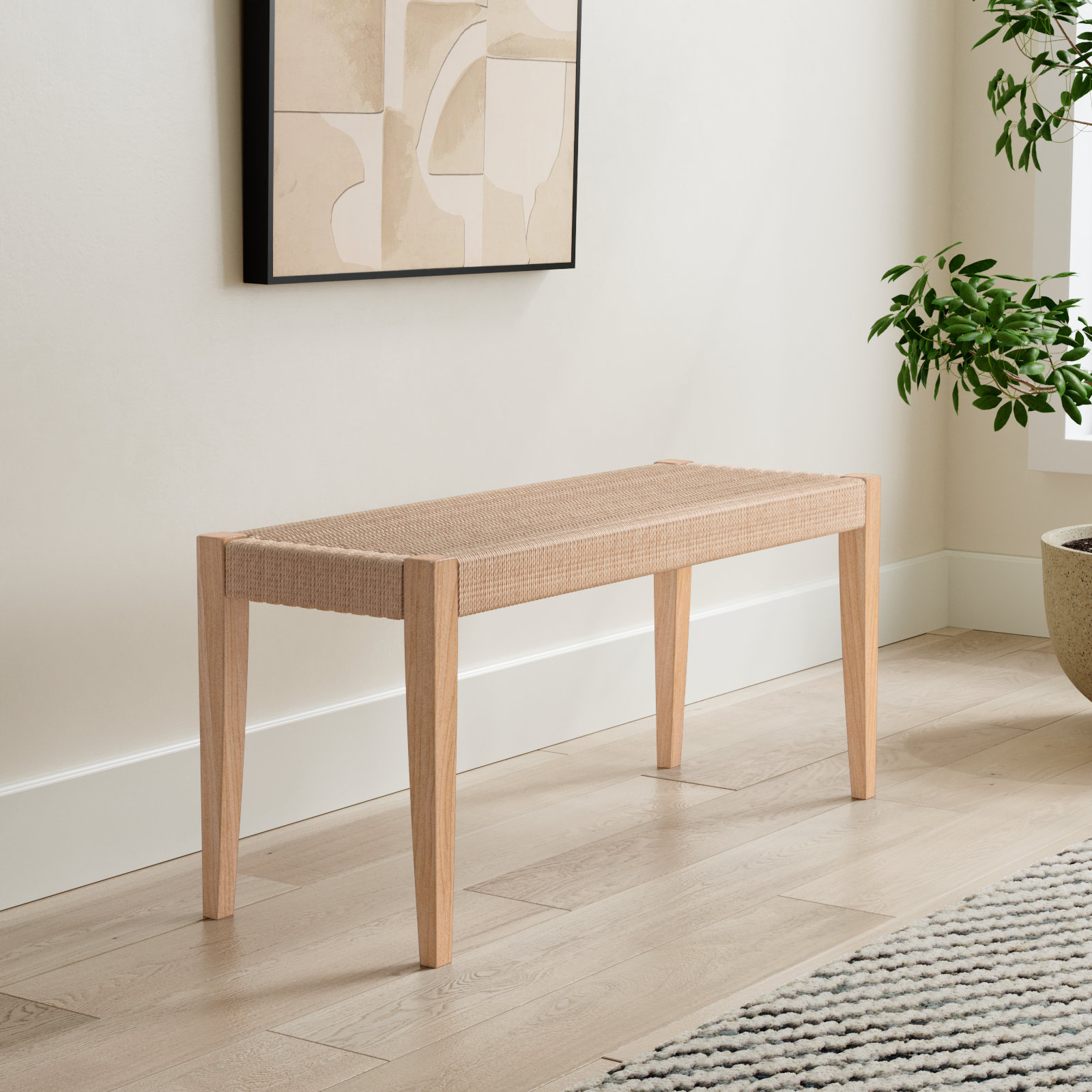 Corrine 40" Dining Bench, Natural
