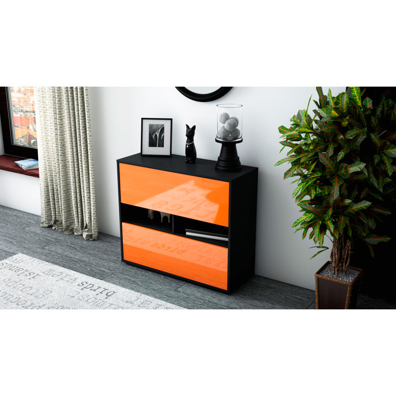 Regent Sideboard, Anthracite/High-gloss orange