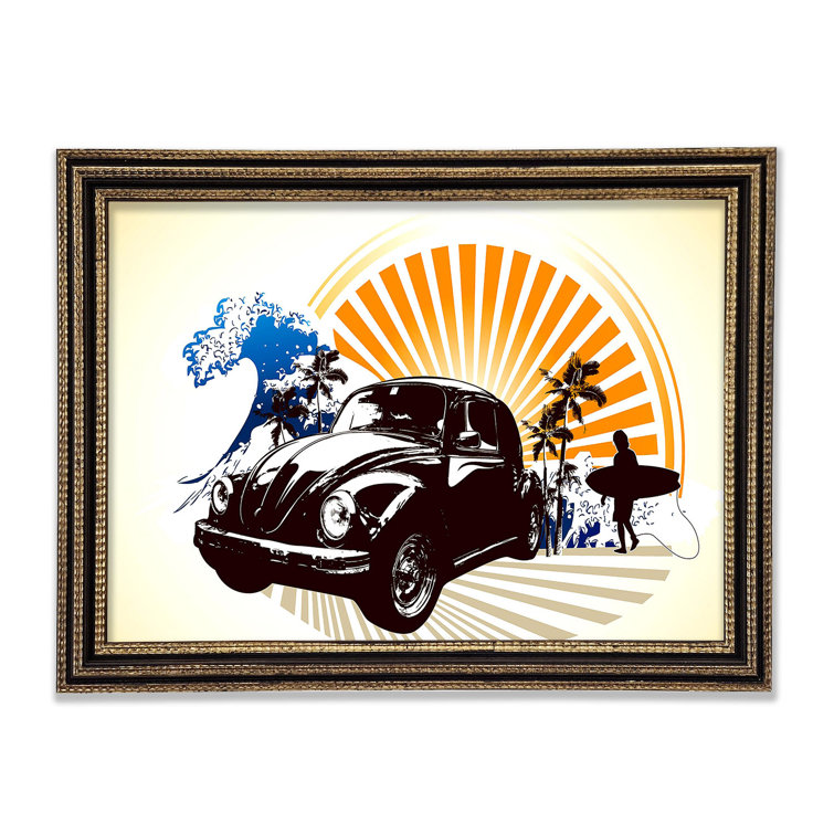 Vw Pattern Frame Rosalind Wheeler Vintage Volkswagen Beetle - Single Picture Frame Art ...