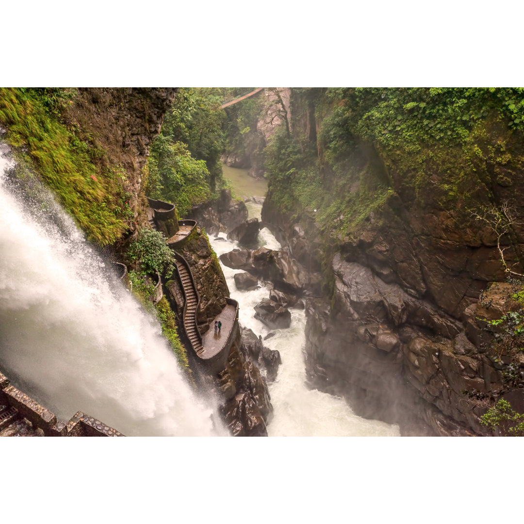 Leinwandbild Pailon Del Diablo, Devils Cauldron Waterfall