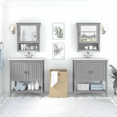 Ensemble de meuble-lavabo double 32 "avec miroir 