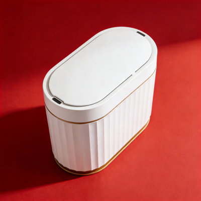 Motion Sensor Trash Can With Lid, 2 Gallon / 7.57 Liter Mini Desktop Garbage Bin, IPX5 Waterproof & Anti-Slip Design For Office, Kitchen, Bedroom, And Countertop Use