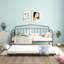 Lit de jour simple Fox avec lit gigogne, structure en métal durable, conception moderne pour plus de sommeil et de rangement-1174732674