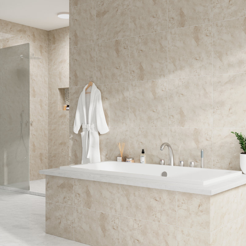 3 Handles Deck Mount Roman Tub Faucet With Hand Shower, Brushed Nickel