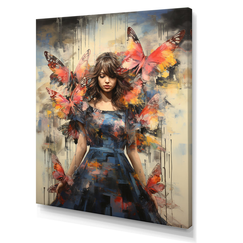 «Hippie Woman Renaissance Botanicals II - Pop Art», reproduction d'art mural, Toile tendue, H 44 po x l 34 po